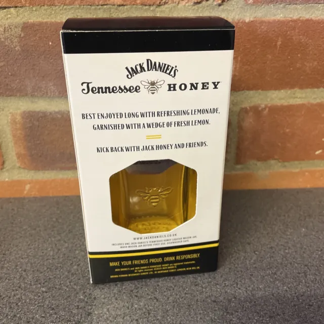 Set Of 7 Jack Daniel's Glasses Tennesse Honey Mason Jar Gift Box + Free Gift