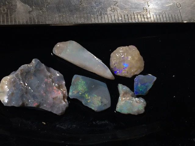 10.95tcw Lightning Ridge /CP Australian Opal small rough/rubs color variety