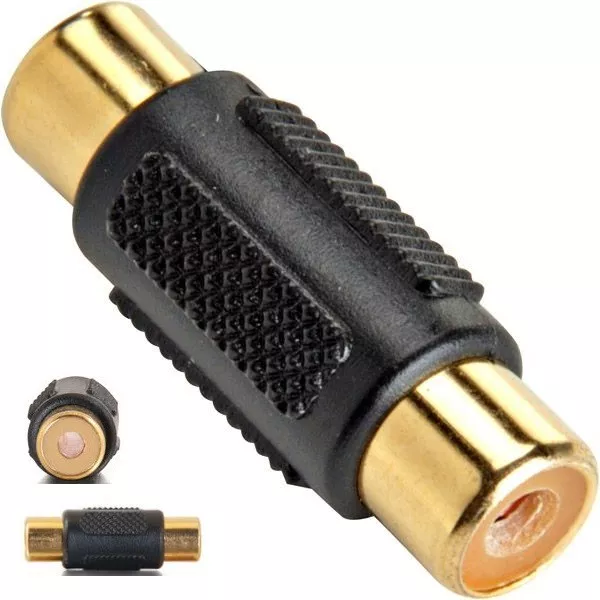 Single RCA Female-F Coupler/Joiner Audio/Video/Composite cable/wire Adapter{GOLD