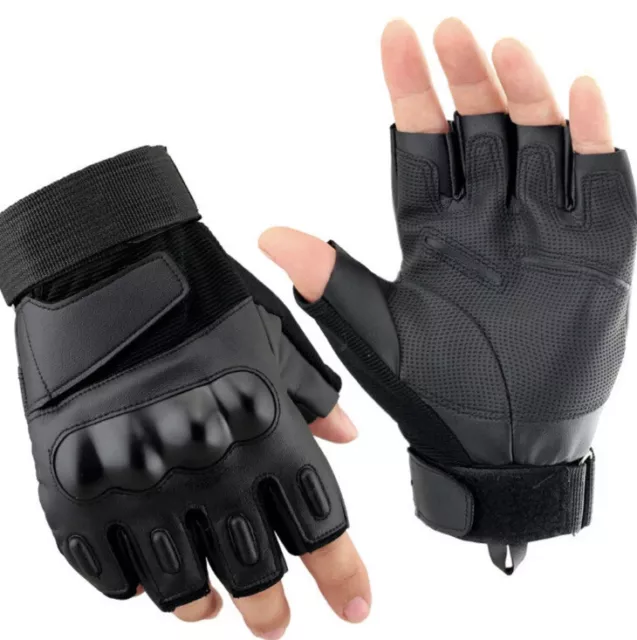 Gants tactiques caoutchouc militaire gants à articulations dures sans doigts/taille moyenne XL 3