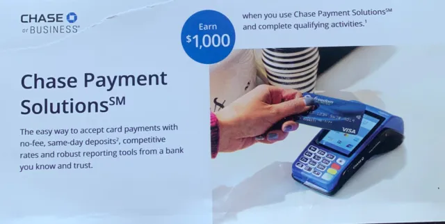 Chase Business Checking Payment Solutions $1000 Bonus Code Offer Promo Promotion