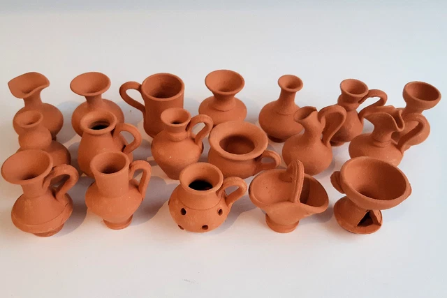 LOT DE 18 MINI VASES en terre cuite pour décoration, loisirs créatifs, jardinage
