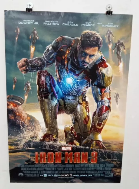 Iron Man 3 Double Sided DS Original Movie Theater Poster 27"x 40" MARVEL