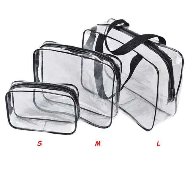 Transparent Pochette Cosmétique PVC Voyage Maquillage Étui Fermeture Éclair Sac