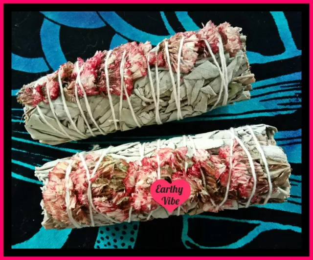 Smudge Stick: White Sage & Red Sea Lavender. Cleansing, Ritual Protection, Magic