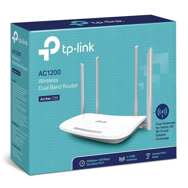 TP-Link Archer C50 4-port Wireless Double Band Cable Router AC1200