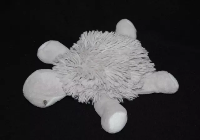 Peluche doudou tortue ATMOSPHERA blanc gris 21 cm de long TTBE