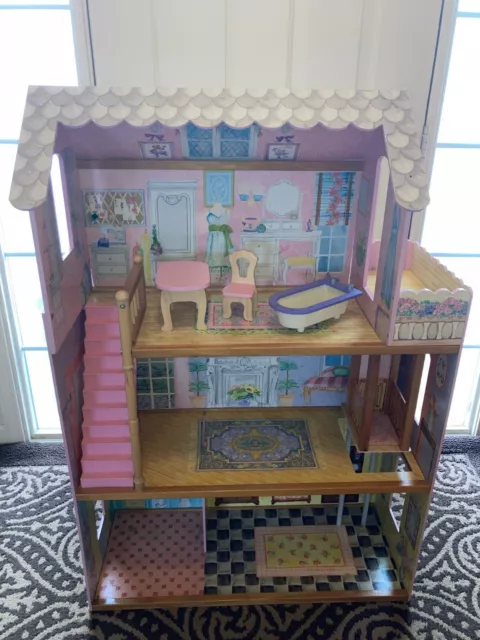 Kid Connection 3-Story Dollhouse Play Set with Working Garage and Elevator,  24 Pieces