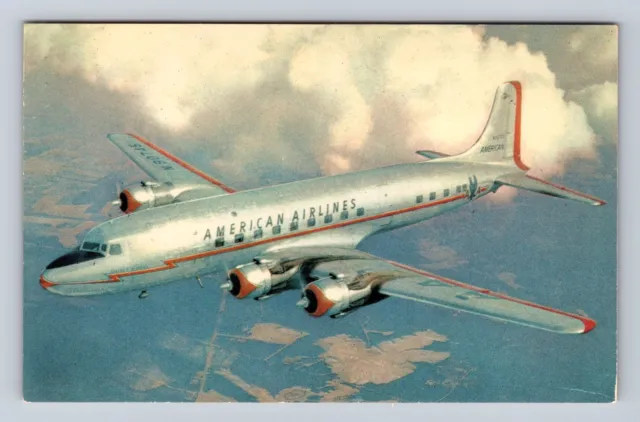 American Airlines, DC-6, Airplane, Transportation, Vintage Souvenir Postcard