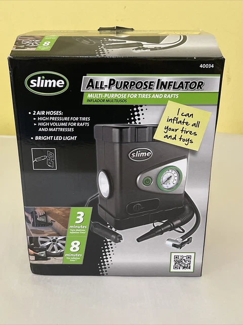 Slime 40034 Black 100 PSI 12V Inflator/Compressor 25.5 in. Hole with Handle S1