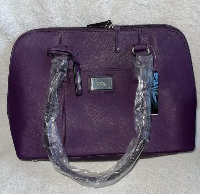 Tignanello Saffiano Leather Clean & Classic satchel Eggplant - Purple