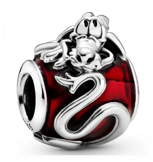 Charms Beads Anhänger 3D Drache rot Mulan Bettelarmband Sterling Emaille S925