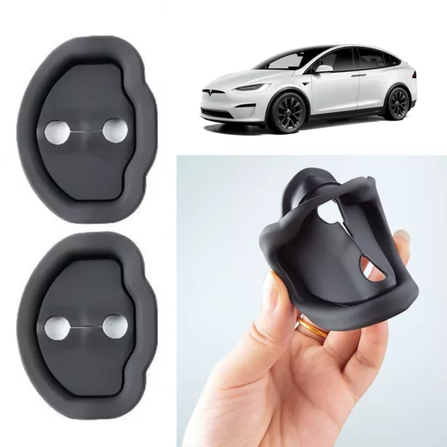 4pcs Door Lock Cover Protector Latches Covers Mute Stopper For Tesla Model 3 Y