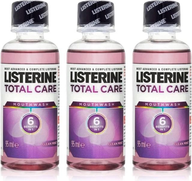 3X ENJUAGUE BUCAL LISTERINE Total Care limpio como nuevo 6 beneficios en 1 95 ml tamaño de viaje