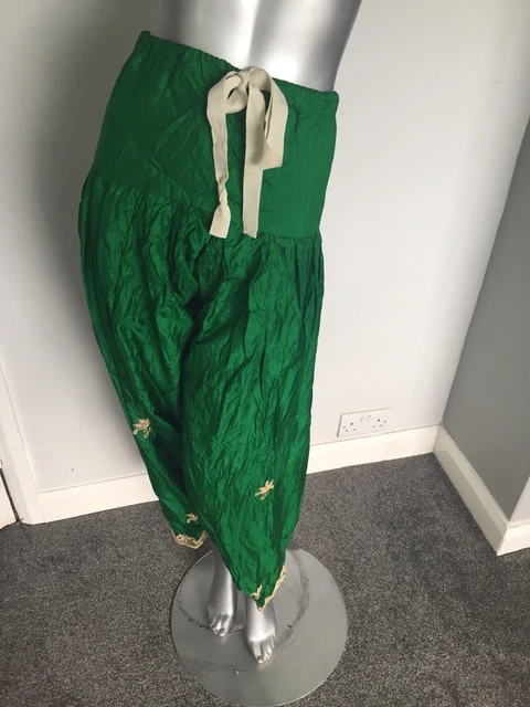 ❤️ Foderato indiano verde raso fatto a mano taglia 42"" con pantaloni da yoga