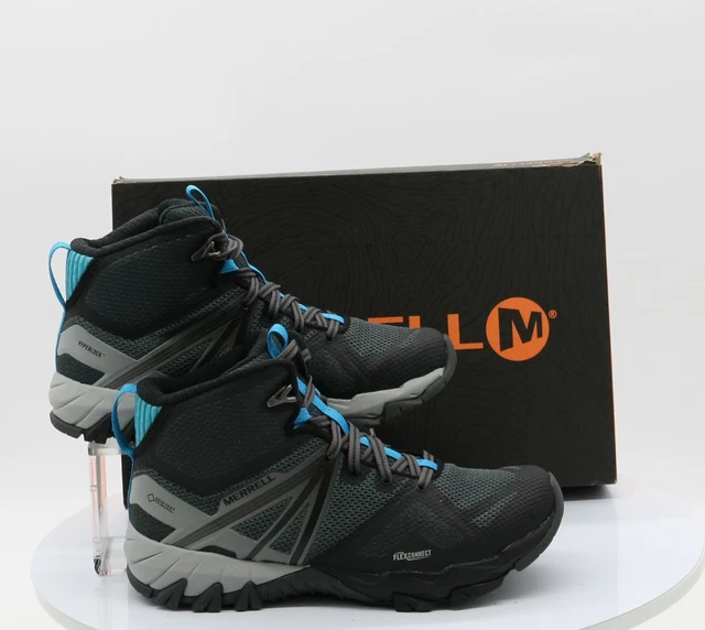 Merrell Mqm Flex Mid Gtx Damen Wanderstiefel Uk 5 Eu 38 Blau Grau Uvp £ 125 Gr