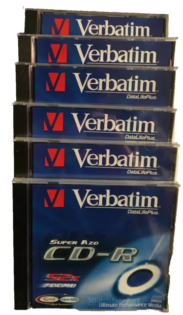 LOT de 6 CD-R VIERGES 700 MB 52 X  VERBATIM