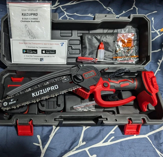 KUZUPRO MINI CHAINSAW 8 Inch, Cordless Chainsaw Brushless with 2 ...