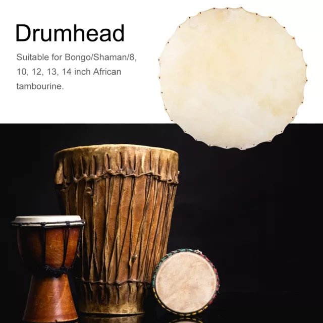 Drum Goat Skin Head for African Tambourine Percussion Drum Part (Diameter 370mm)