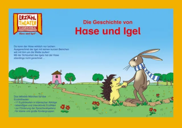 Kamishibai: Die Geschichte von Hase und Igel 17 Bildkarten für das Erzähltheater