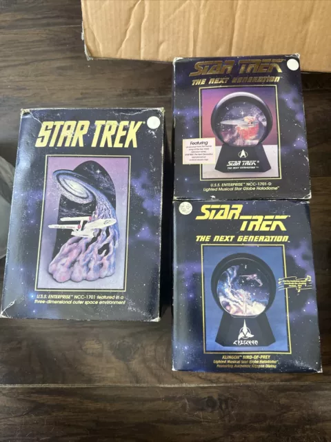 Star Trek USS Enterprise NCC-1701-D In Three Dimensional & Halodome Klingon Lot