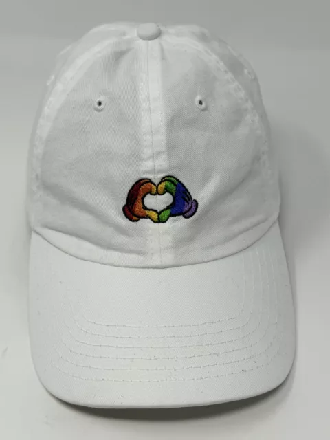 Disney Parks Pride Mickey Mouse Hat Rainbow Heart Hands Baseball Cap Strapback