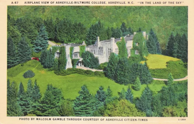 Airplane View of Asheville-Biltmore College, NC Vintage PC