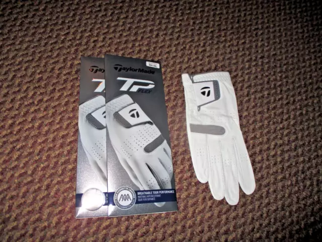 Lot of 2 New TaylorMade TP Flex Leather Golf Gloves ML Right for LH Player