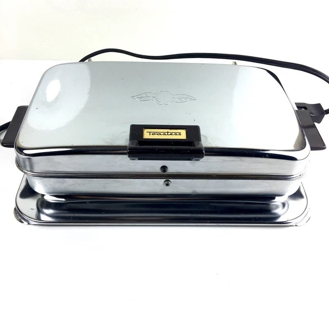 Vintage Toastess Waffle Iron Grill 551 NO PLATES - Stainless Steel Panini Maker
