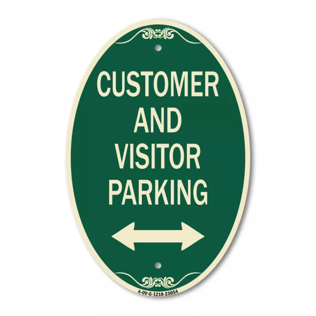 Reserved Parking Sign Customer and Visitor Parking (Bidirectional Arrow) 12" x 1
