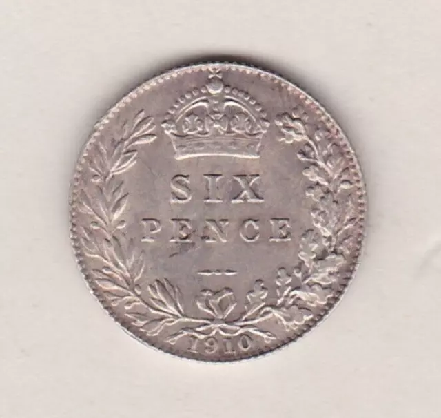1910 Edward Vii Sixpence Coin In Extremely Fine Or Better Condition