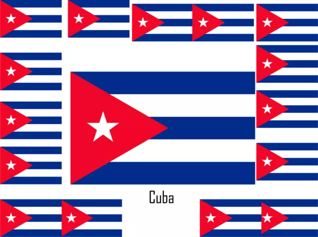 Assortiment lot de 25 autocollants Vinyle stickers drapeau Cuba