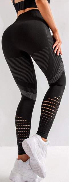 Donna Leggings Push up Gym Fashion Colore  Bianco e Nero Pantaloni Sportivi