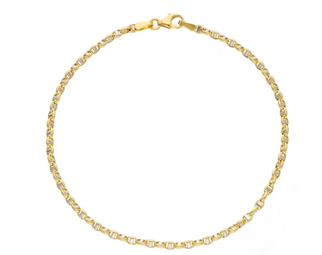 Bracelet Italien En Or 18 Carats – Multicolore (jaune, Blanc, Rose) – Perles « Balles » – Taille 18-19 Cm – Neuf