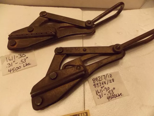 Klein Tools 1611-30 Grip Bare Wire Rope Cable .31" -.53" Puller 4500lb FreeShip