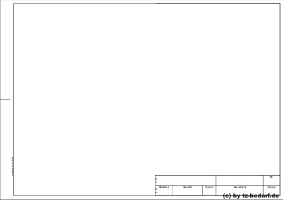 Transparentpapier Zeichenpapier mit Schriftfeld + Rand - technisches Zeichnen A3