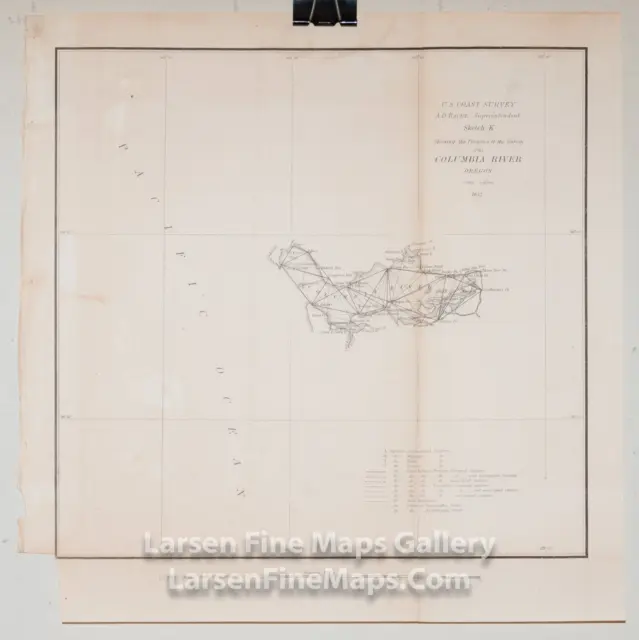 1852 U.S. Coast Survey Chart of the Columbia River Oregon