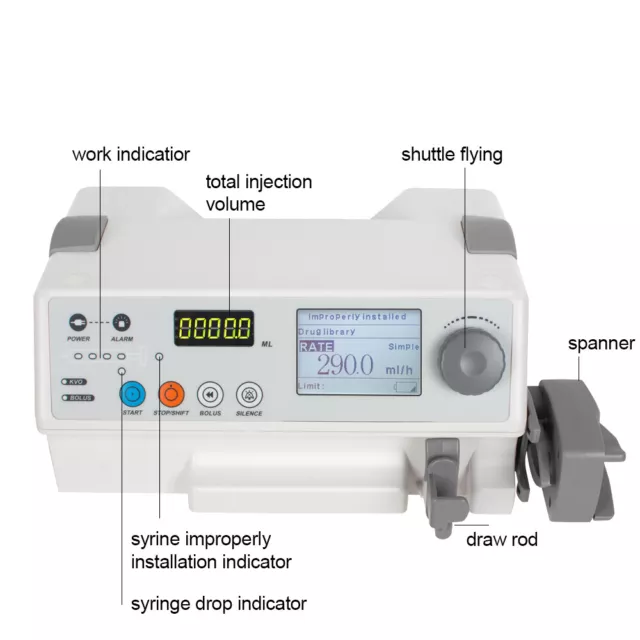 Carejoy Human Adult Injection Infusion Syringe Pump With Alarm KVO+Drug library