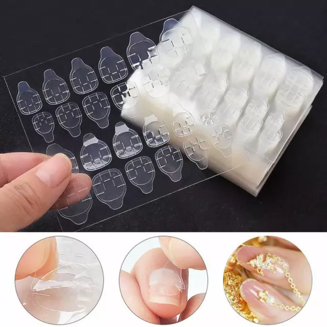 Double-Sided Nail Adhesive Tape - Clear Manicure Glue Stickers, Nail Art Tip Tab