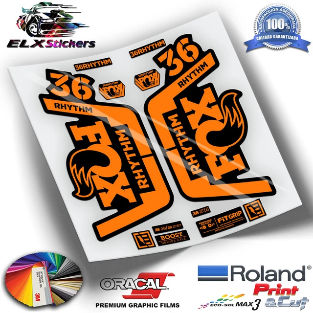 Pegatinas Decorativas Para Horquillas Fox 36 EBIKE 2021-2024 - Vinilos Bicapa, Color Plateado, Resistentes A Arañazos