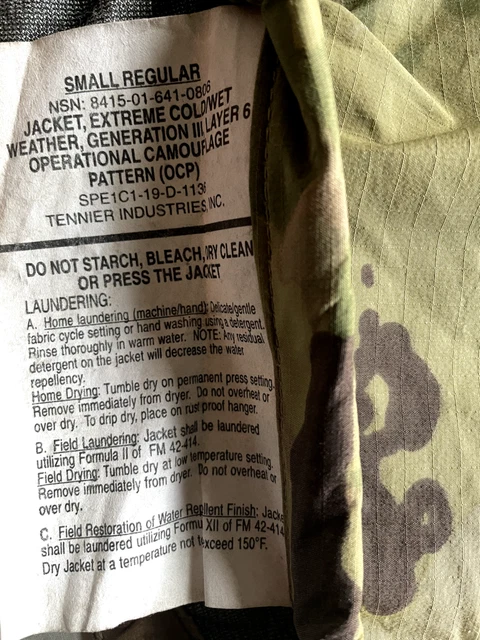 USGI ECWCS Gen III Cold/Wet Weather Level 6 Goretex Jacket SMALL-REG Multicam 2