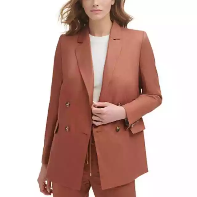 DKNY Brown Double Breasted Blazer Jacket NEW Size 2