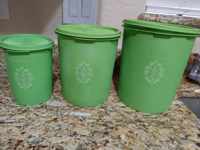 Vintage Tupperware Apple Green Servalier Set Of Two Canisters W/ Lids -  collectibles - by owner - sale - craigslist