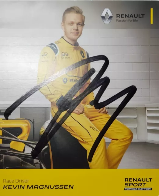 Kevin MAGNUSSEN RENAULT F1, genuine autograph, VERY rare !