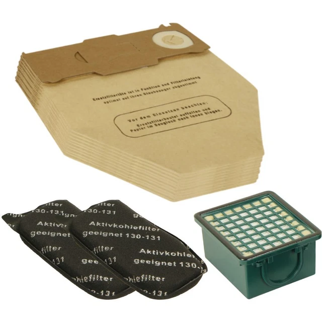 Filter Set 3 tlg + 10 Staubbeutel geeignet für Vorwerk Kobold 130 131 SC
