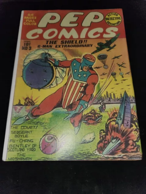 Pep Comics 3 1940 Golden Age Coverless The Shield Please Read💥💥💥