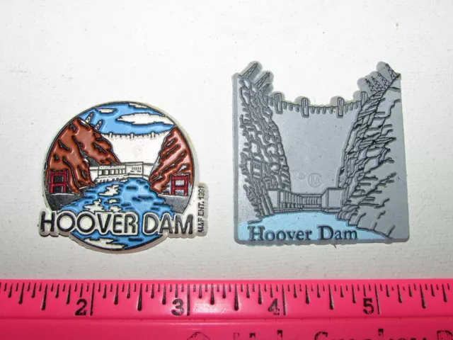 2 Vintage HOOVER DAM MAGNETS Souvenirs Rubber Colorado River Nevada Arizona