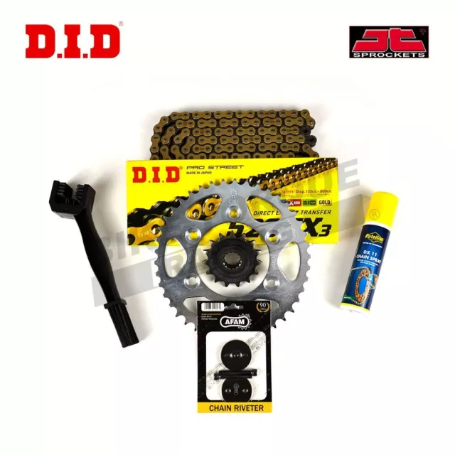 DID JT Silent X-Ring Chain and Sprocket Kit for Kawasaki KLE650 Versys 06-22