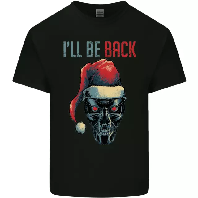 T-shirt top Christmas Ill Be Back FANTASCI-FI divertente Natale da uomo cotone