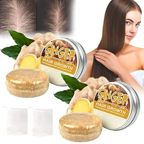 Shampoing Solide Gingembre 2pcs Shampoing Gingembre Pousse Cheveux Shampoing Sol